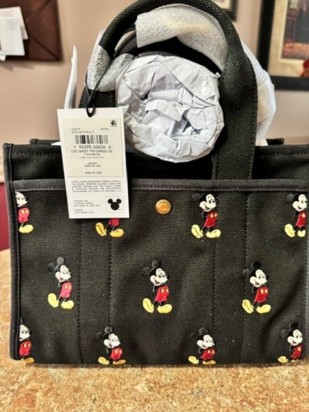 Disney X Coach Cargo Tote Bag 26 w/ Mickey Mouse - Picture 2 of 3